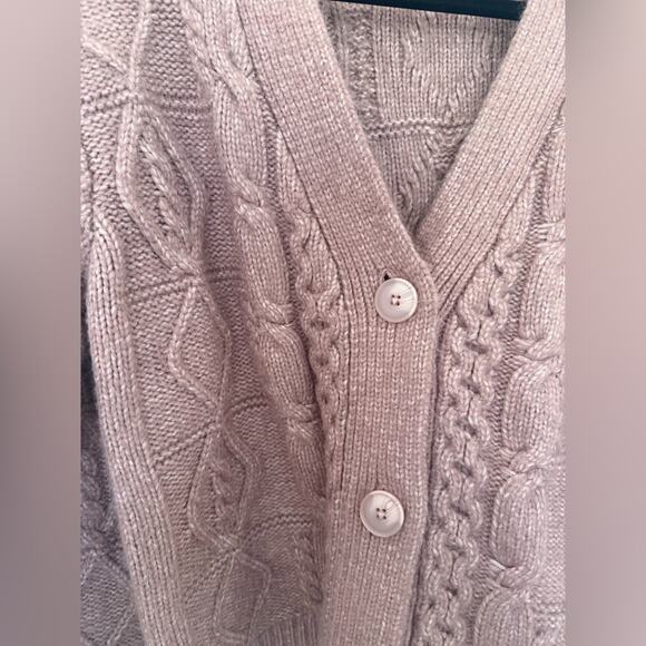 Z Supply Ryleigh Cable Knit Cardigan Dusty Rose Pink Sweater Size Small - Picture 6 of 10
